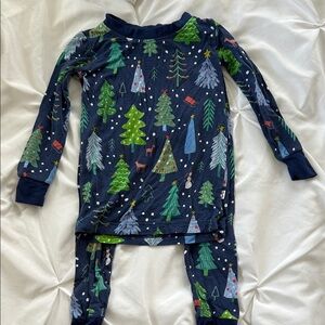 Little Sleepies Navy & Green Christmas Tree Pajama Set